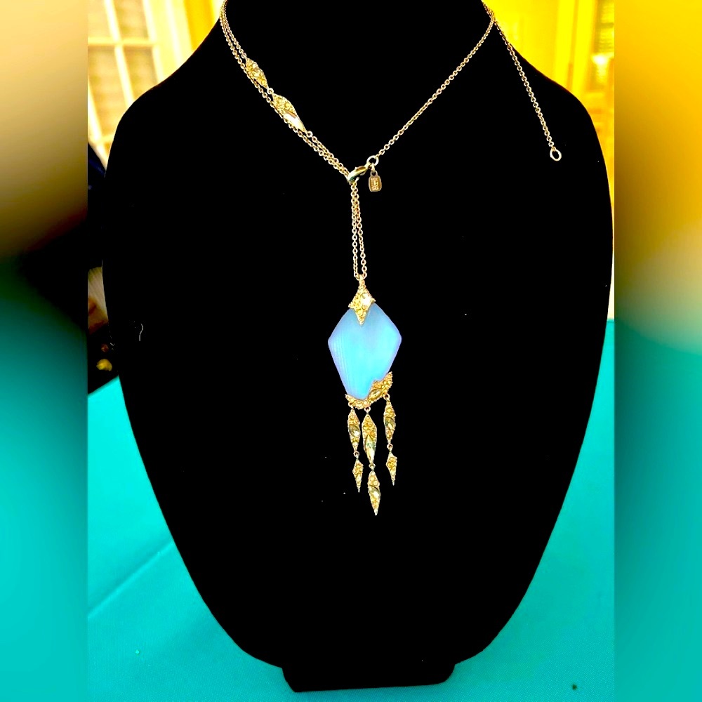🧜‍♀️ ALEXIS BITTAR ICE BLUE LUMINESCENT 38” STATEMENT NECKLACE SWAROVS…